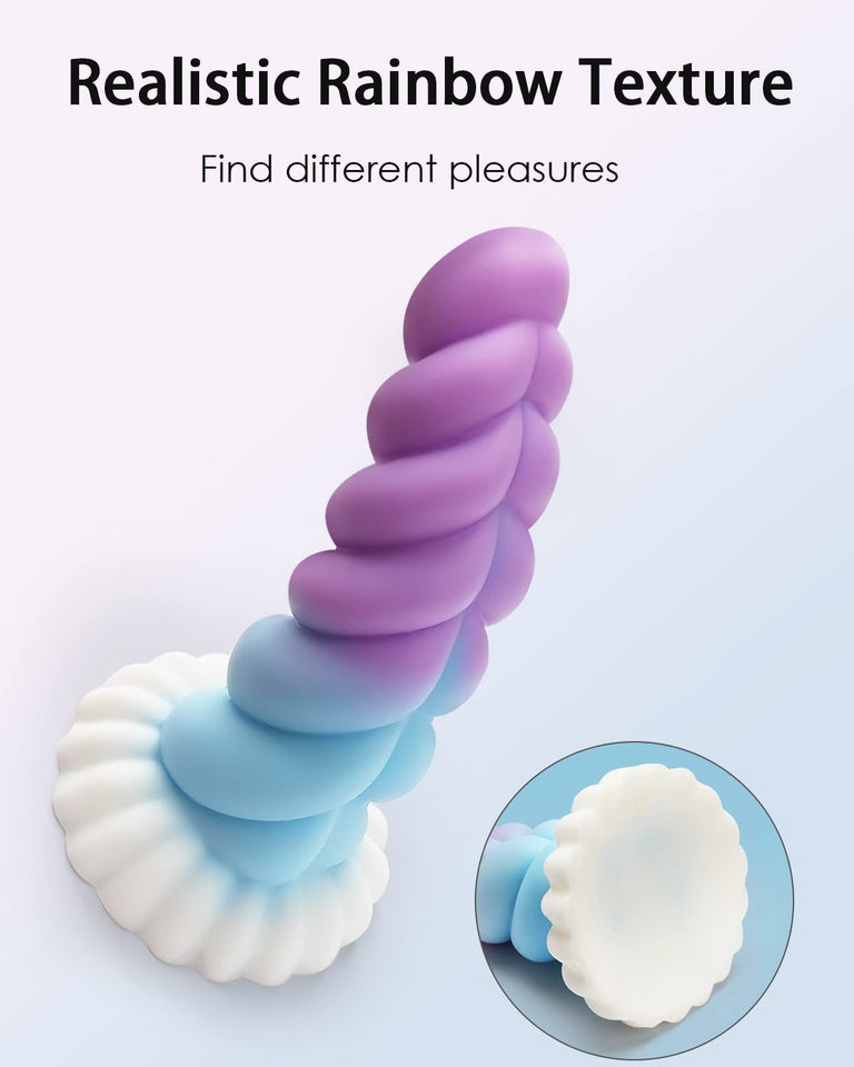 Realistic Monster Silicone Dildo - 7.8'' Shaped Liquid Dildo with Strong Suction Cup, Huge Thick Dildo for Women, Anal Plug Dild