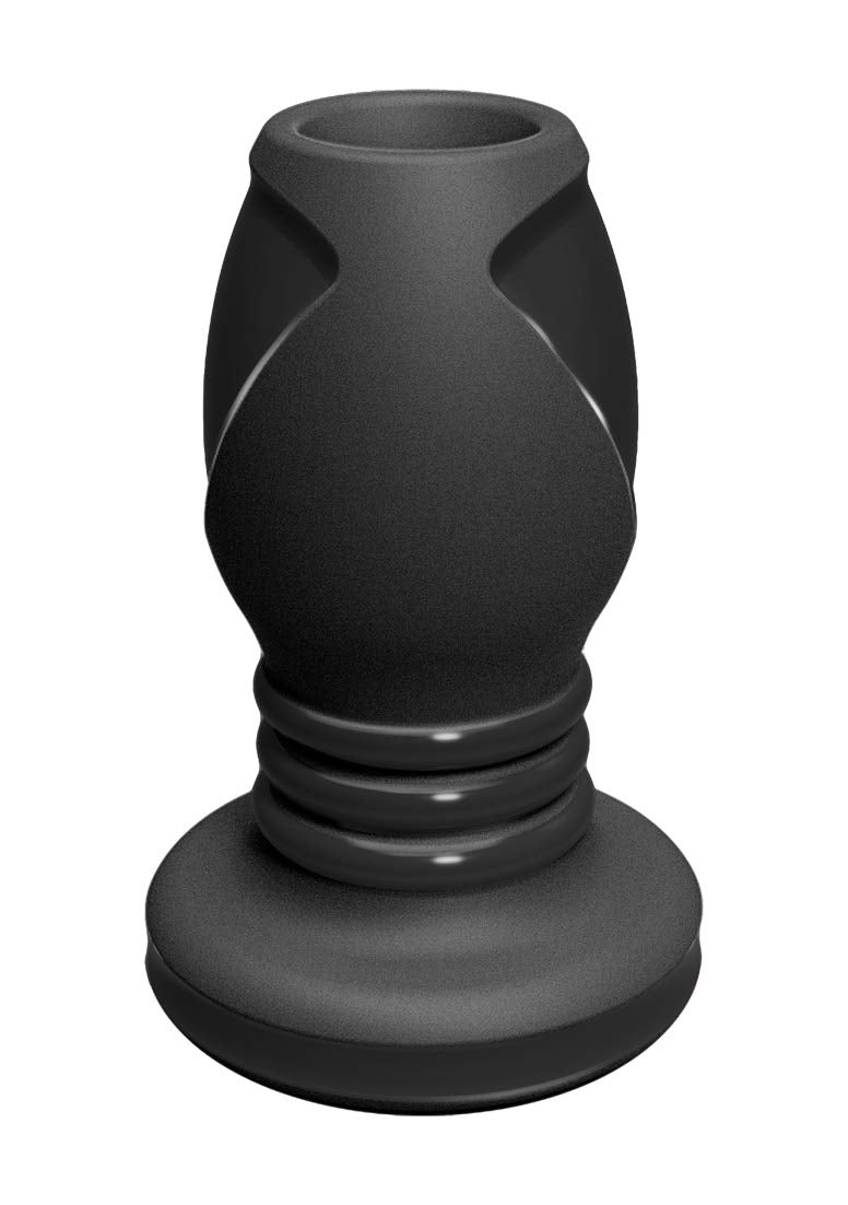 Doc Johnson Platinum Premium Silicone - The Stretch - Hollow Butt Plug - Medium - Black