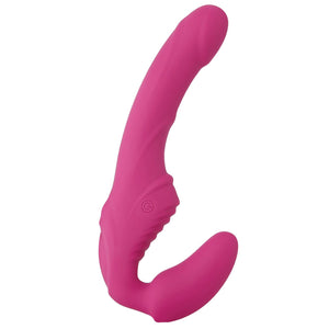 Adam & Eve Eveas Vibrating Strapless Strap On Dildo Pink  Rechargeable & Waterproof Silicone Vibrator With Multiple Vibration Mo