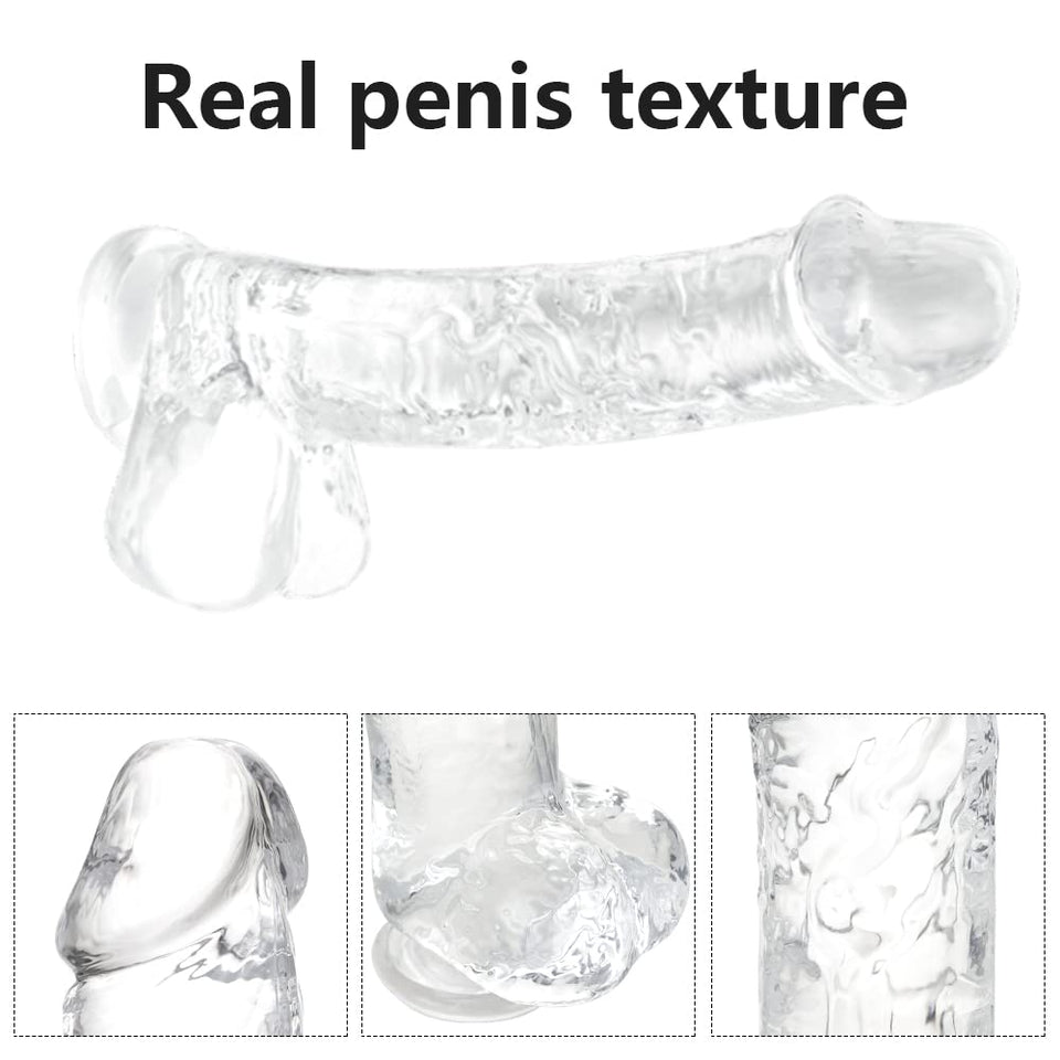 Small Realistic Clear 6 Inch Cute Dildo,Adult Sex Toy With Suction Cup Dildo, Suitable For Beginner Women/Men/Gay With Thin And