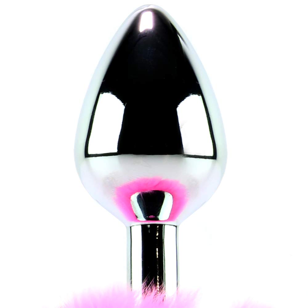 Cousins Group Iris Med Silver Plug With Pom Pom, Pink