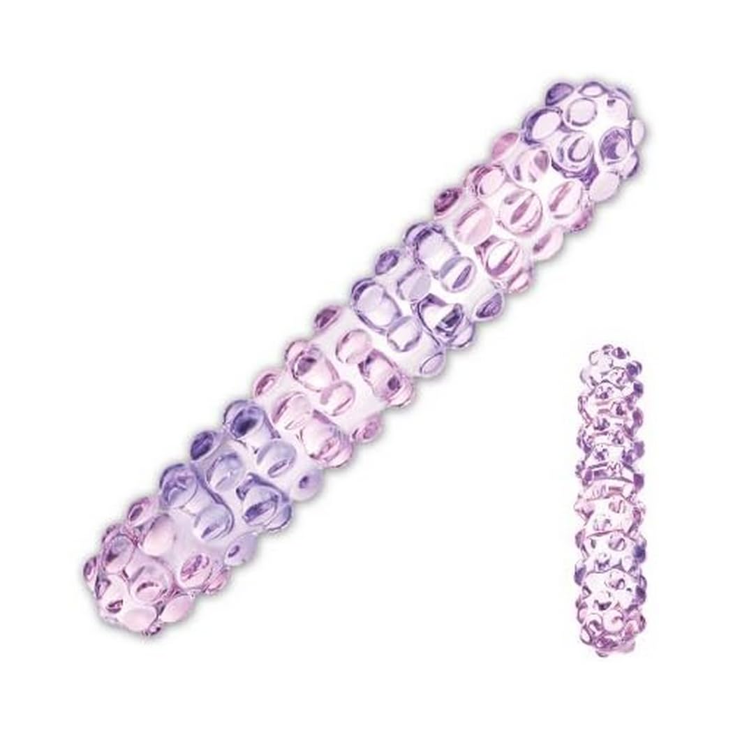 Gls Purple Rose Nubby Dildo