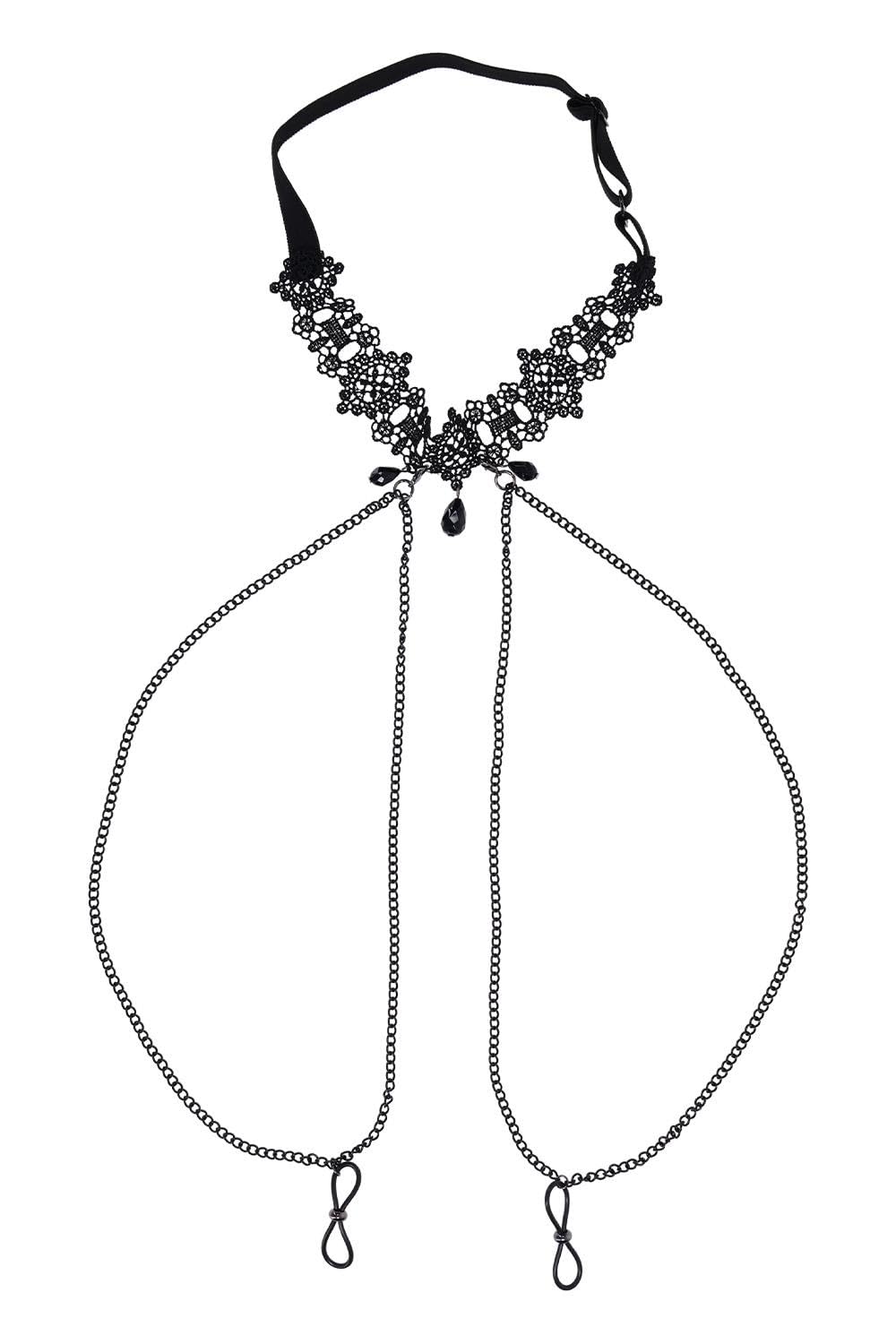SS S&M Lace Collar with Nipple Ties