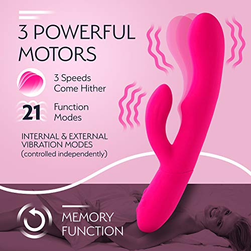 Femme Funn Ultra Rabbit Vibrator Dildo - 7 Speeds & Usb Rechargeable - Clit Stimulator Rabbit Dildo For Women (Pink)