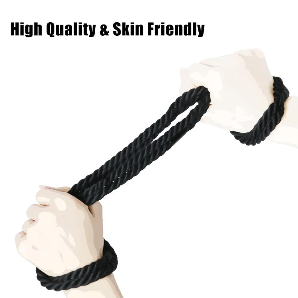 BDSM Sex Restraints Adjustable Sexual Bondage Rope for Couples Sex Toy, Bed Bondage Strap Wrist & Leg Cuffs for SM Games Play fo