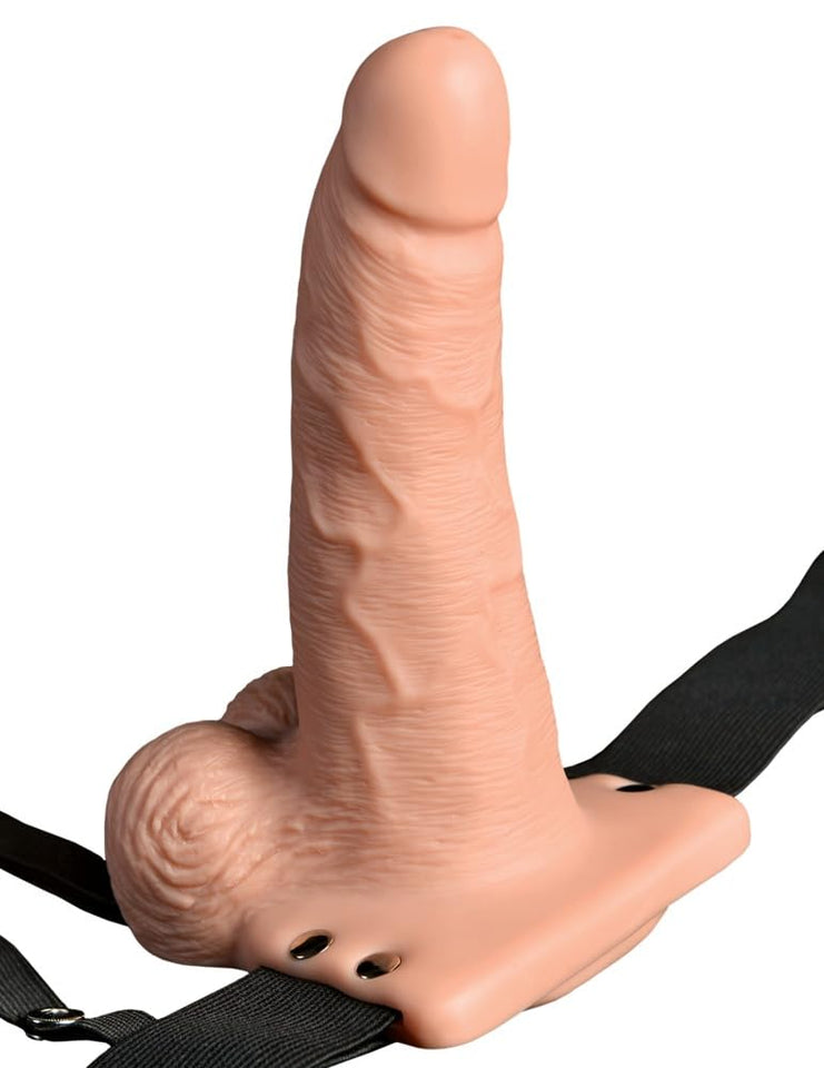 Fetish Fantasy 6 In Hollow Rechargeable Strap-On Remote Flesh