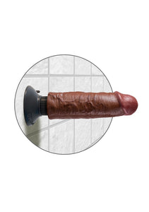 King Cock 6In Vibrating Cock Brown