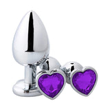 Anal Butt Plug Trainer Kit 3 PCS Metal Butt Plugs Heart Shaped Jewelry Anal Sex Trainer Sex Toys Unisex Valentine 's/Birthday Gi