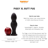 Tantus Sex/Adult Toys Xl Butt Plugs - 100% Ultra-Premium Super Soft Silicone Matte Finish Anal Safe, Personal Massager & Harness Compatible For Men, Women, Couples (Piggy, Black)