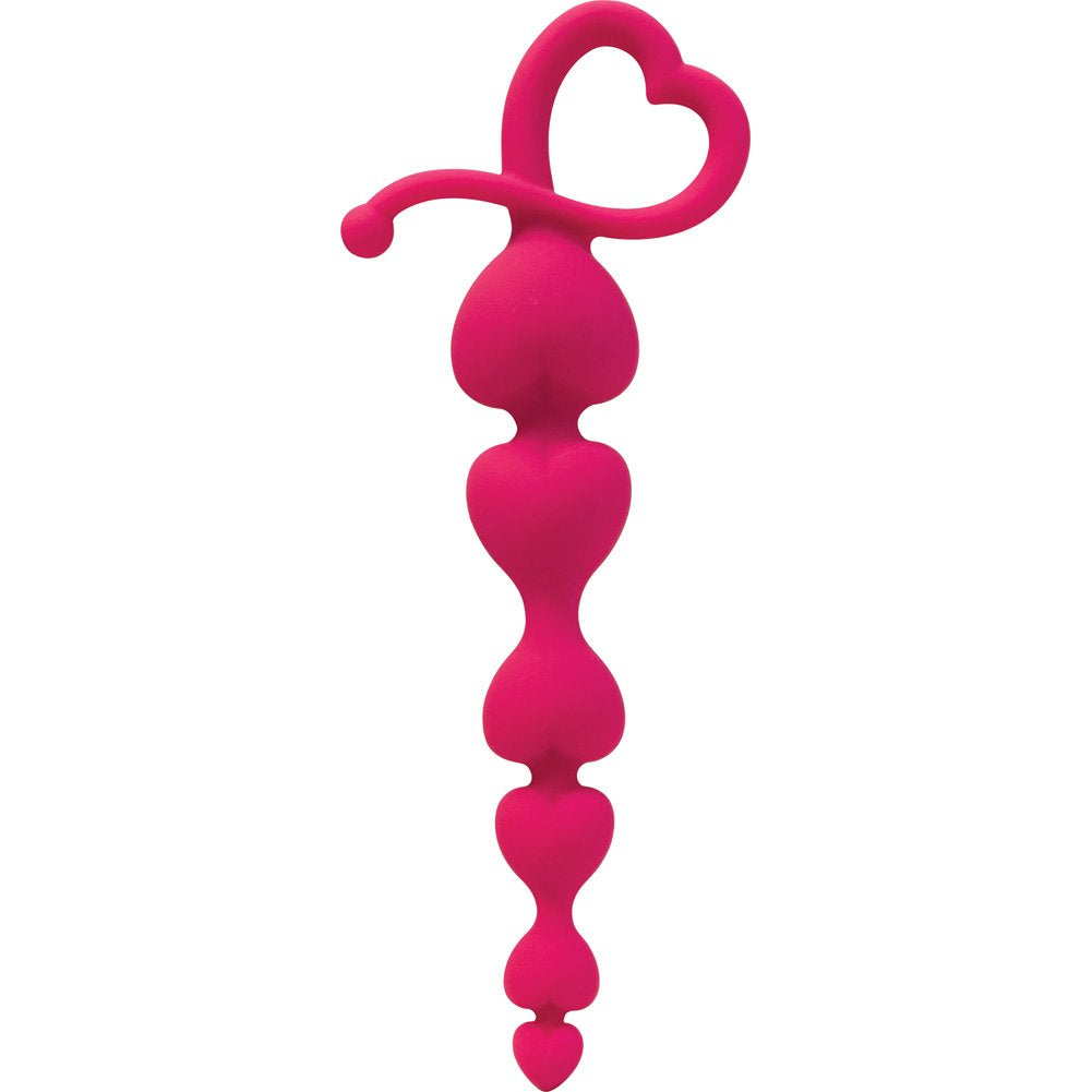 Gossip Hearts on a String Dildos, Magenta, 7.25 Length x 1.125 Width