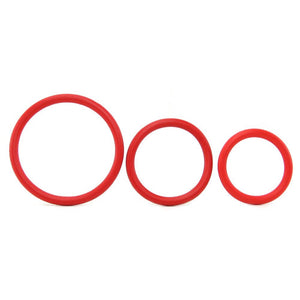 Spartacus Nitrile Cock Ring Set, Red