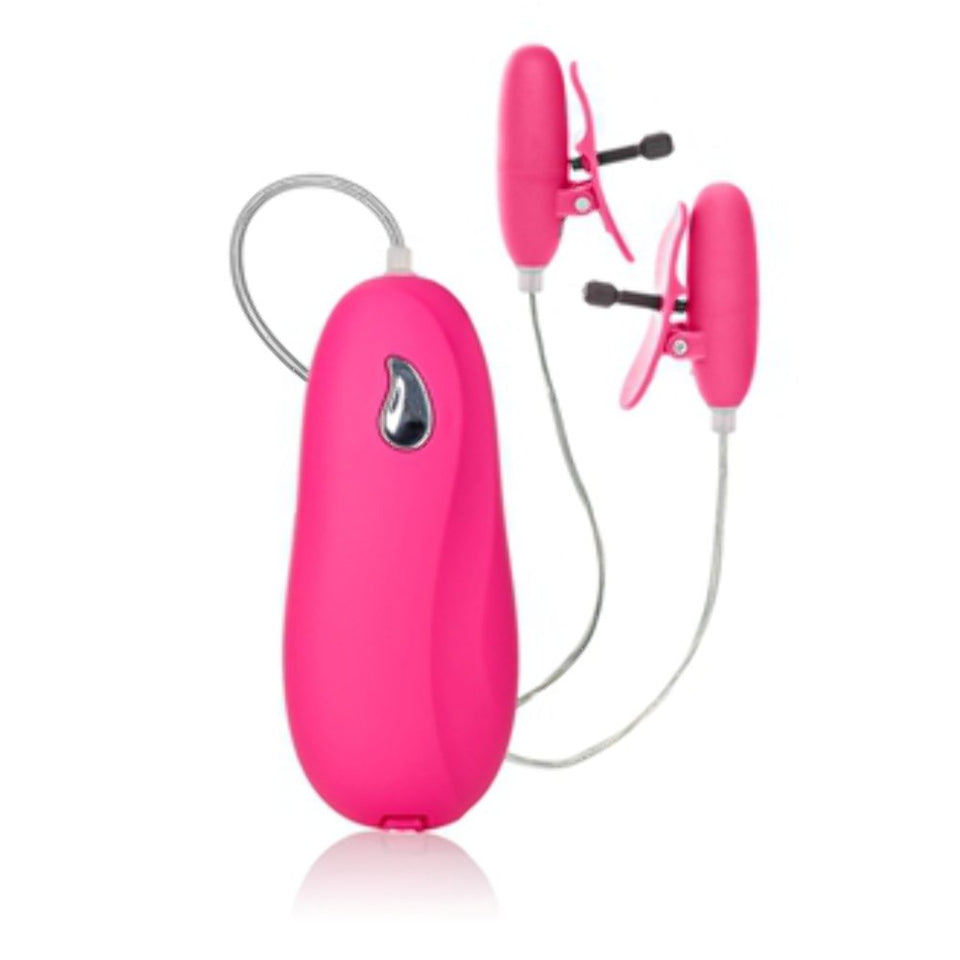 California Exotic Novelties Nipple Play Advanced Vibrating Heated Nipple Teasers, Pink