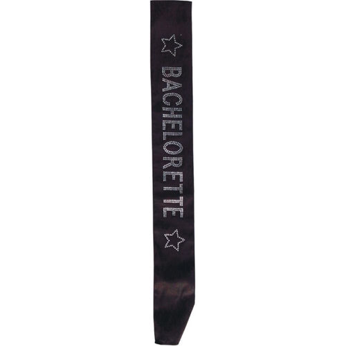 Bachelorette Party Favors Sash With Crystals, Black