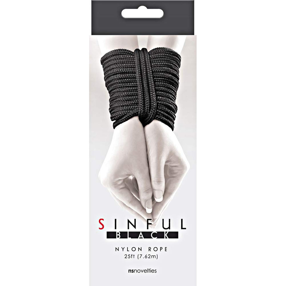 Sinful Nylon Rope 25 Ft Black