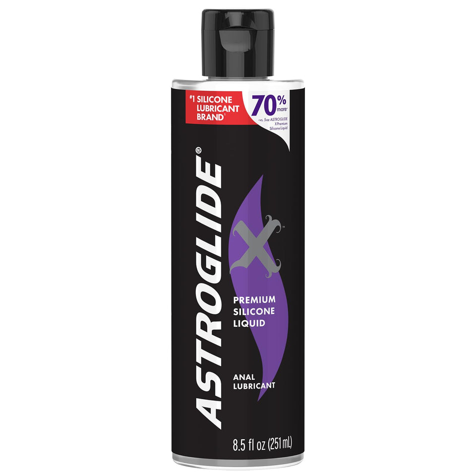 Astroglide Silicone Lube (8.5oz), X Premium Personal Lubricant for Vaginal and Anal Sex, Extra Long-Lasting Silky Lube, Waterpro