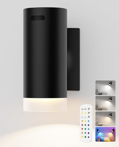 Afyuol Led Wall Sconce, Wireless Battery Operated Wall Sconce With Rechargeable Battery Operated 12Rgb And 3Cct Dimmable Magneti