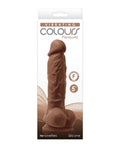 NS Novelites - Colours Pleasures Silicone Vibrating Dildo with Balls 5 Inch - Brown