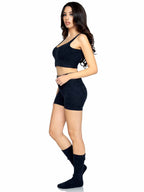3 Pc Ultra-Soft Cozy Knit Crop - Med/Lge / Black
