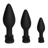 Shkanla Anal Plug Training Sets, 3PCS Silicone Butt Plugs Trainer Sex Toys for Men, Women and Couples (Black)