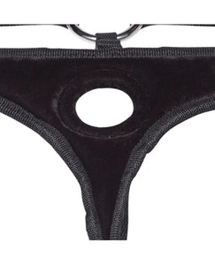 Lux Fetish Black Velvet Bikini Strap-On