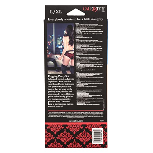 CalExotics Scandal Pegging Panty Set with Silicone Probe - Premium BDSM Strap On Harness - Sex Toys for Couples -Large & X Large