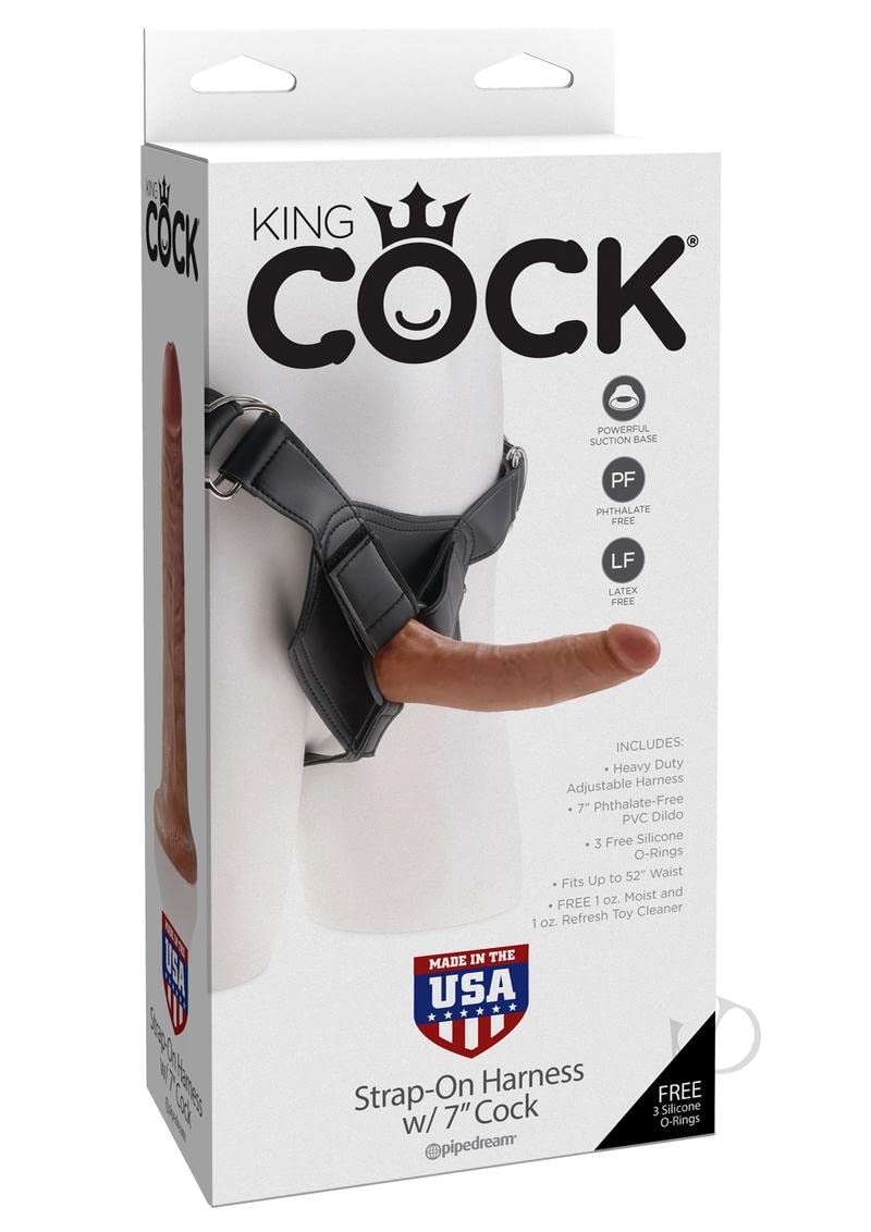 King Cock Strap-On Harness W/ 7 Cock Tan