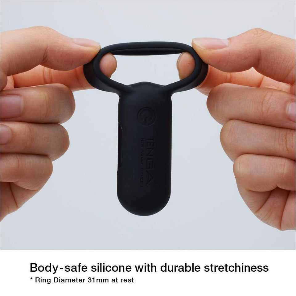 Tenga Smart Vibe Vibrating Ring Rechargeable Dual Partner Stimulating Vibrator Tsv002 Pearl, White, 1 Count