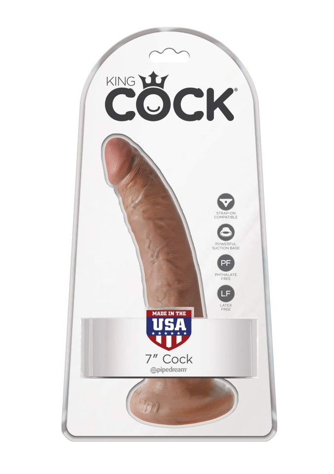 King Cock 7In Cock - Tan