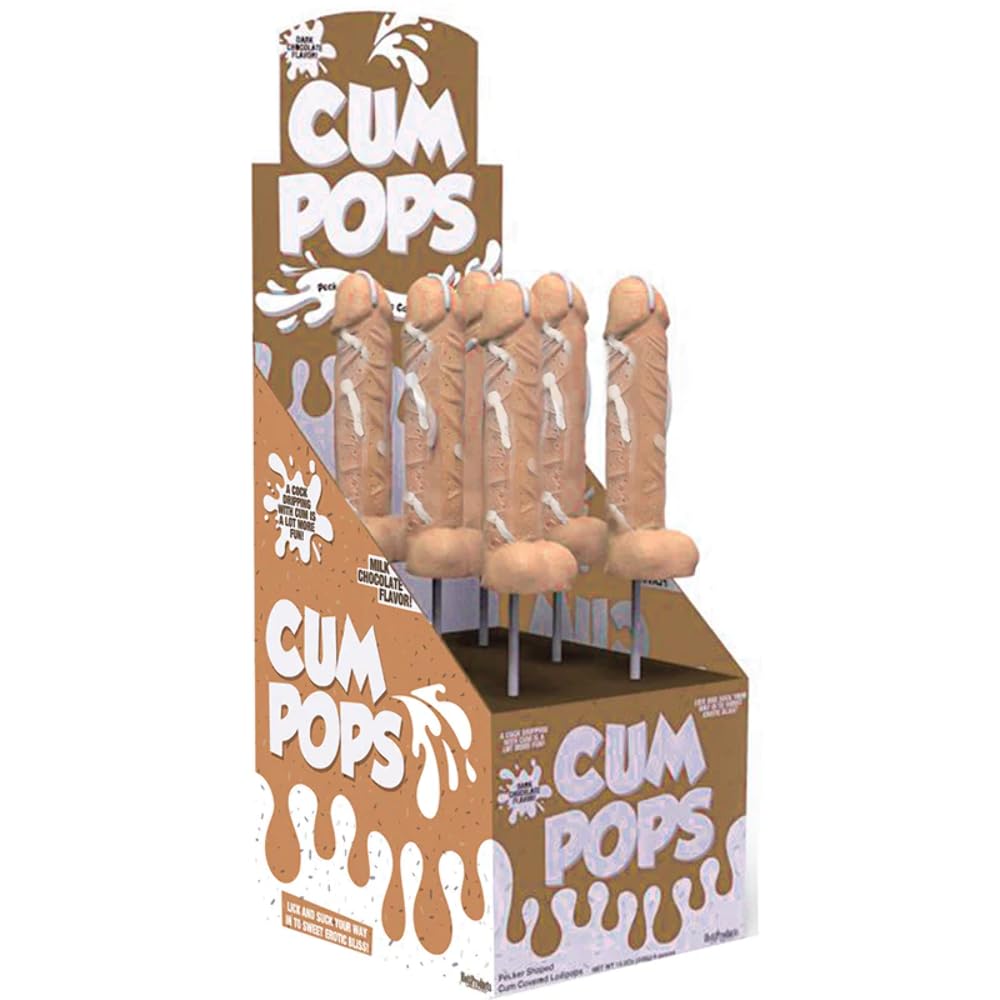Hott Products Hott Products Cum Cock Pops Display, Milk Chocolate, 6 Count