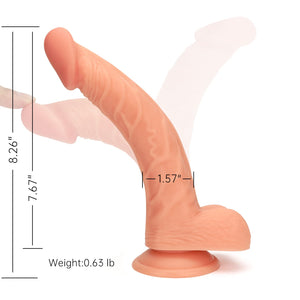 9 inch Strap on Dildo with Harness, Wearable Realistic Silicone Dildo Adult Sex Toy for Female Masturbation Women Gay, Flesh