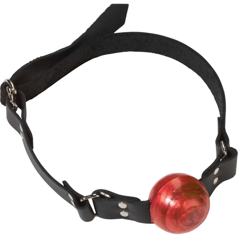 Spartacus Small Ball Gag with DRing  Red  15 Inch