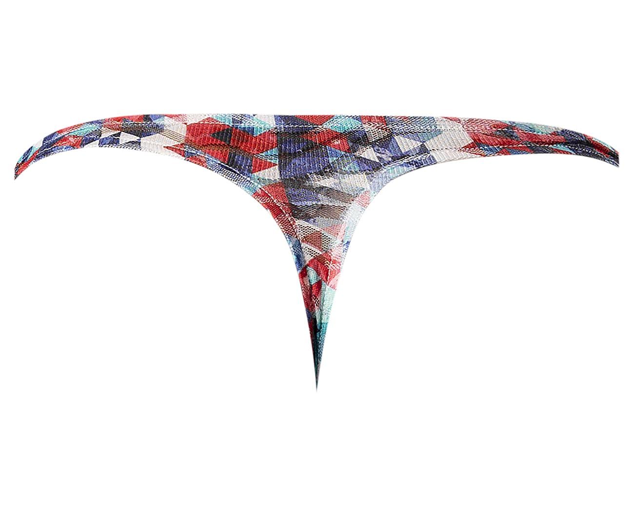 Your Lace Or Mine Bong Thong Red White & Blue S/M
