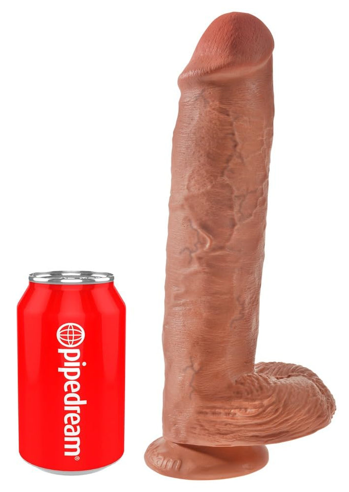 King Cock 11In Cock With Balls - Tan