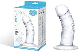 Curved Realistic Glass Dildo With Veins
