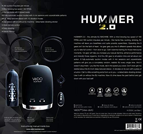 Vedo Hummer 2.0 Vibrating Oral Sex Milking Machine - Build Stamina, Transform Your Bj