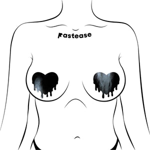 Pastease Faux Latex Black Melty Hearts