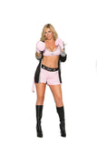 Elegant Moments Em-99070 Prizefighter 4 Pc. Costume Black/Pink / L