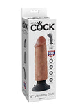 King Cock 6 In Vibrating Tan