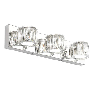 Aipsun 3 Lights Crystal Vanity Lights Over Mirror Modern Led Vanity Lights For Bathroom Vanity Lighting Fixtures(White Lights)