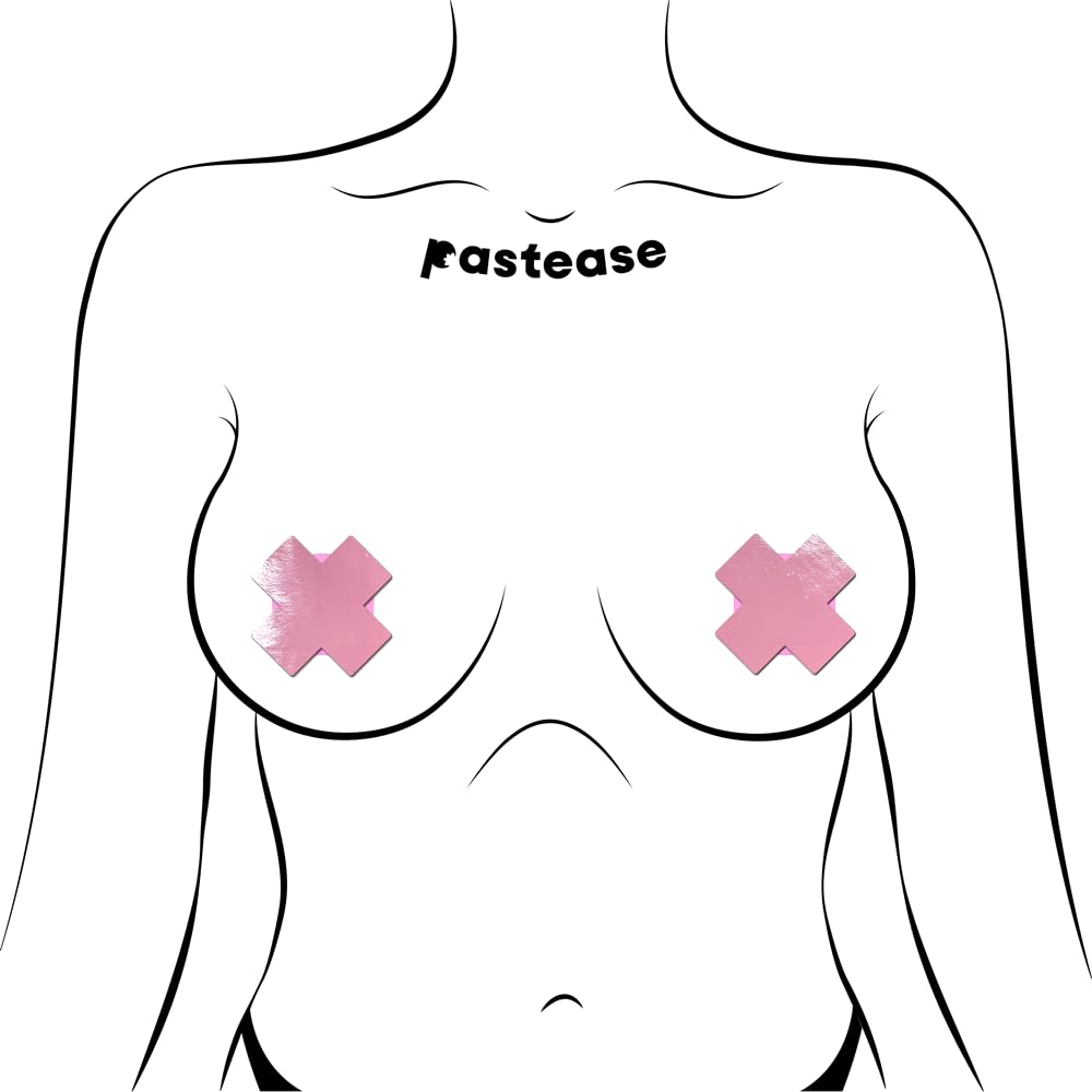 Pastease Petite Plus X Faux Latex Baby Pink Crosses