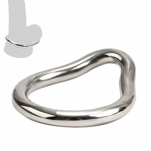 SeLgurFos Penis Ring Stainless Steel Curved Cockrings 7 Different Sizes of Erection Ring Metal Testicle Rings Male Sex Toys Adul