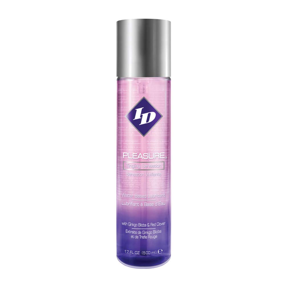 ID Pleasure Stimulating Personal Lubricant 17 Fl Oz - Water Based Tingling Sensation Lube with Natural Botanical Extracts, Made