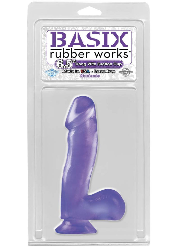 Basix Rubber Works 65 Dong With Suction Cup Purple