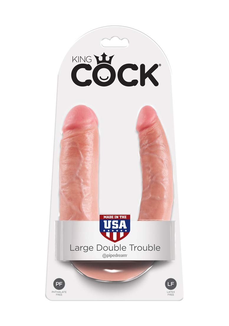 Pipedream King Cock L Double Trouble, Brown