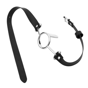 ReptiLeisure Metal Open Mouth Gag BDSM Oral O Ring Gag Bondage Restraints for Female Flirting Tongue Depressor (Silver)
