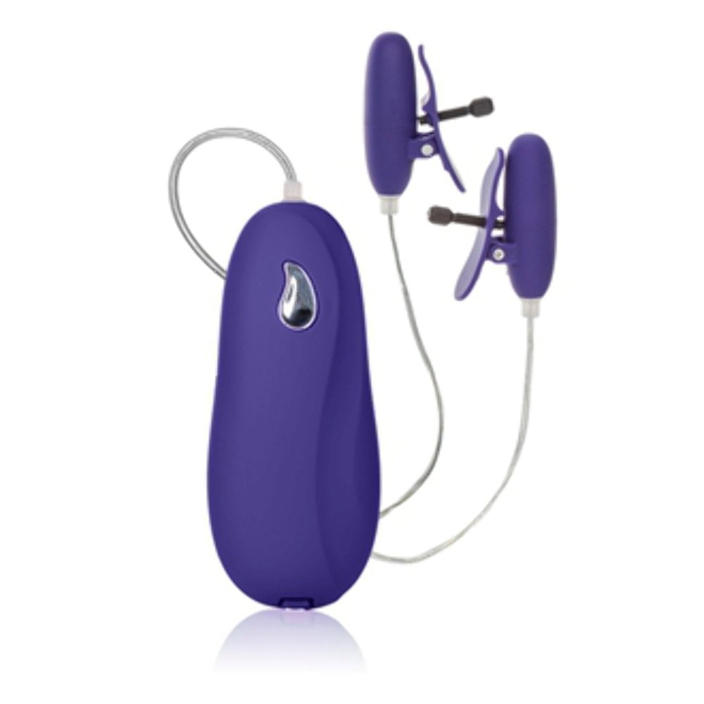 California Exotic Novelties Nipple Play Advanced Vibrating Heated Nipple Teasers, Purple