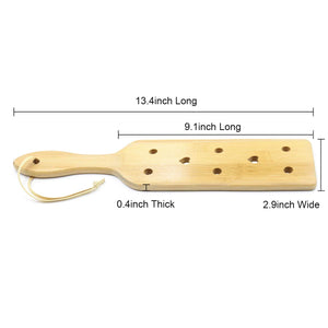 Bamboo Spanking Paddle for Sex Play, 13.4inch Lightweight and Super Durable with Smooth Finish Wood Paddle for Adults