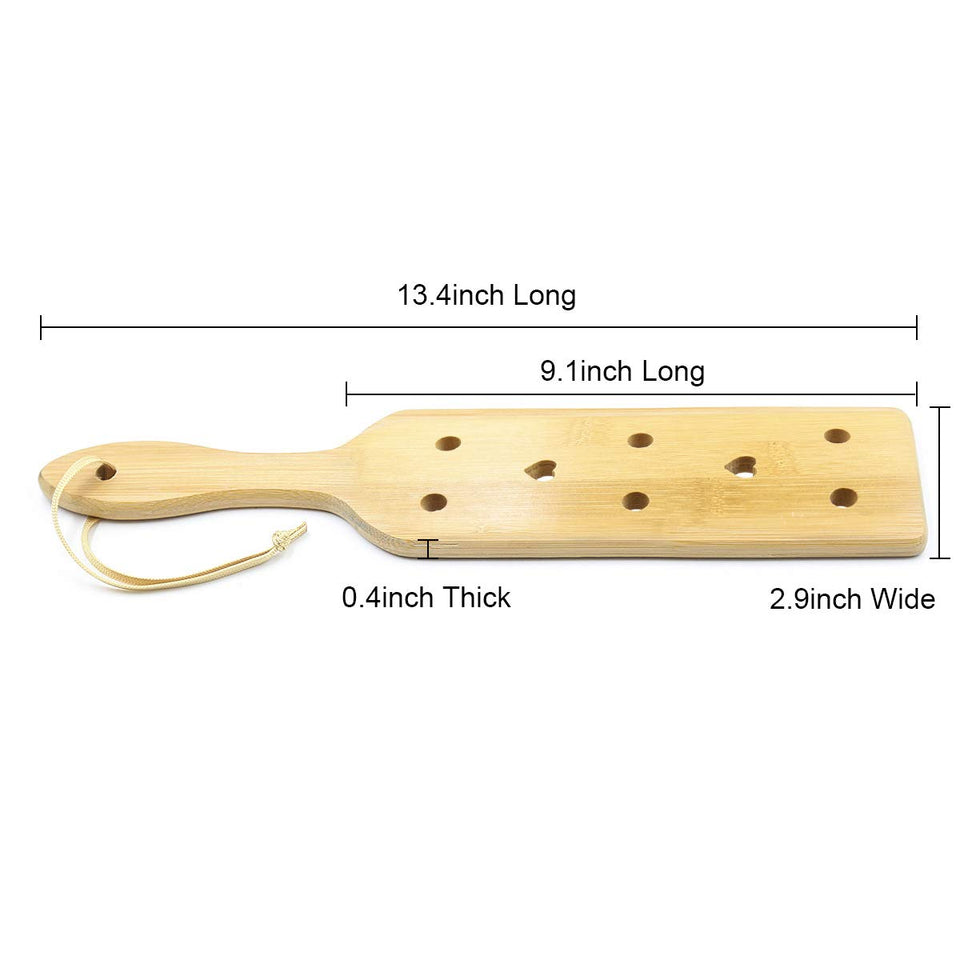Bamboo Spanking Paddle for Sex Play, 13.4inch Lightweight and Super Durable with Smooth Finish Wood Paddle for Adults