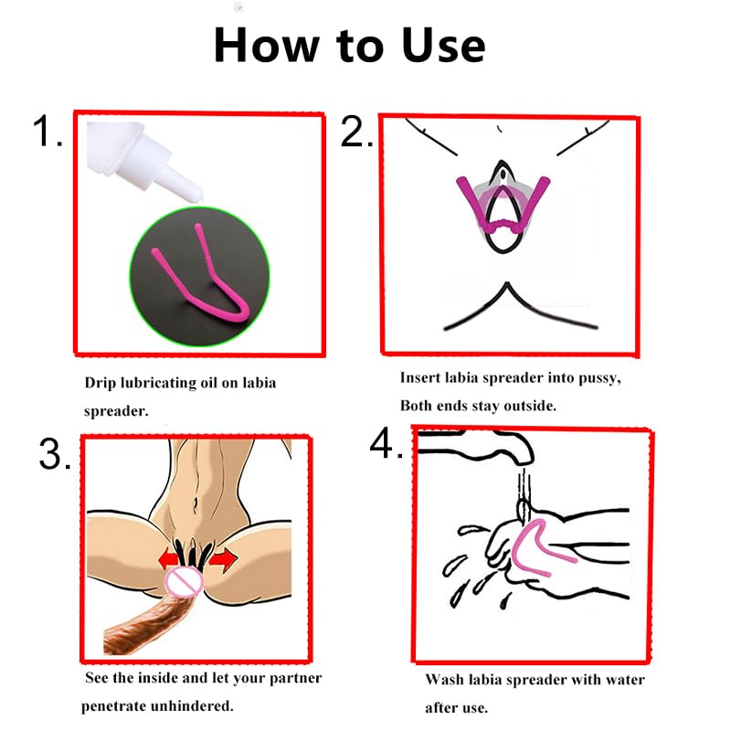 Adjustable Labia Clamps Spreader, Skin-Friendly Silicone G-Spot Stimulation Oral Sex Vagina Lips Hands-Free Spreader, BDSM Sprea
