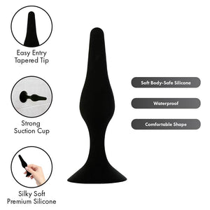 Pure Love Silicone Anal Butt Plug 4.5'', Adult Sex Toy, Classic Sex Toy, Black